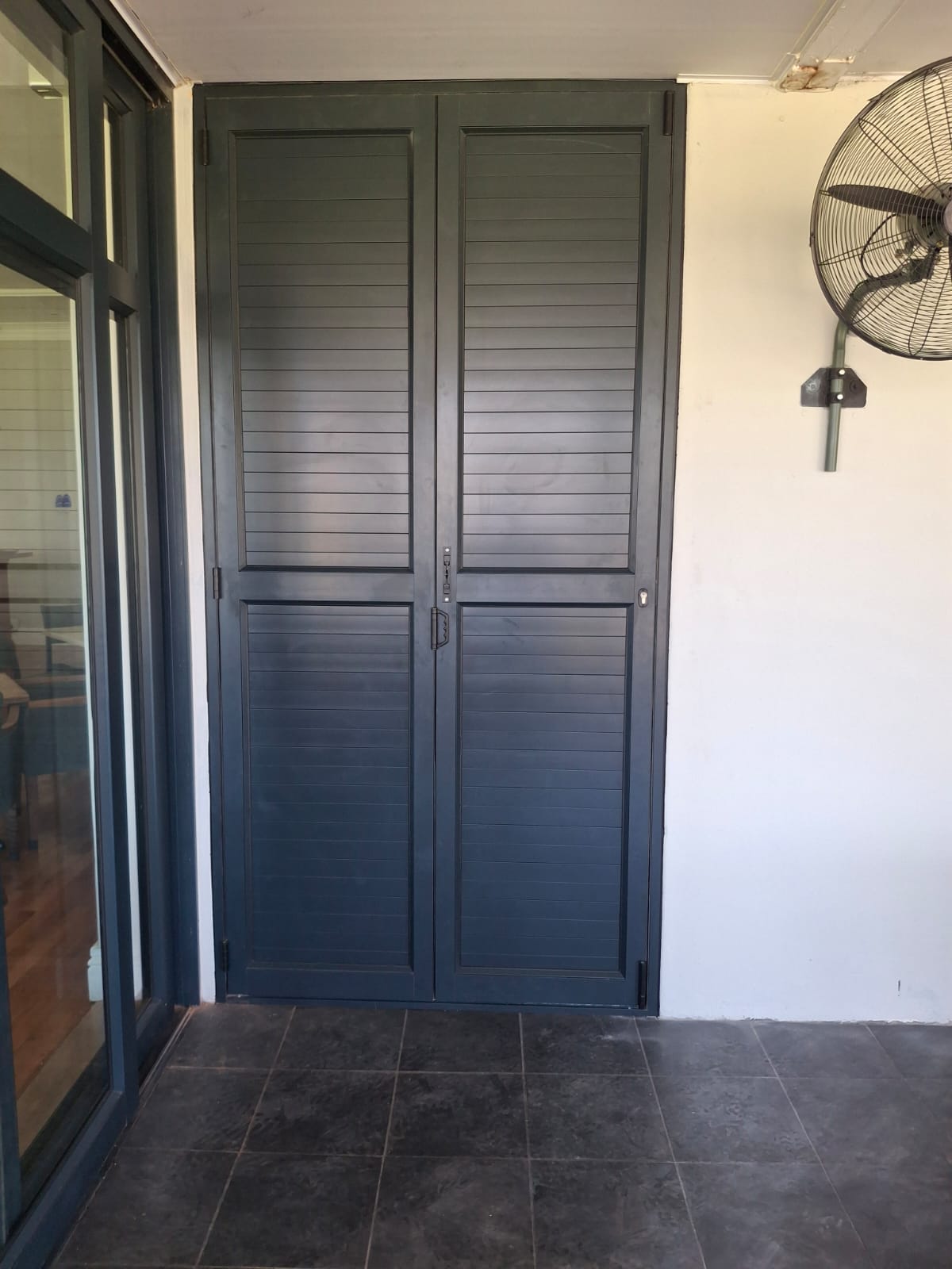Sliding Folding Door – 2-leaf charcoal patio stacking door