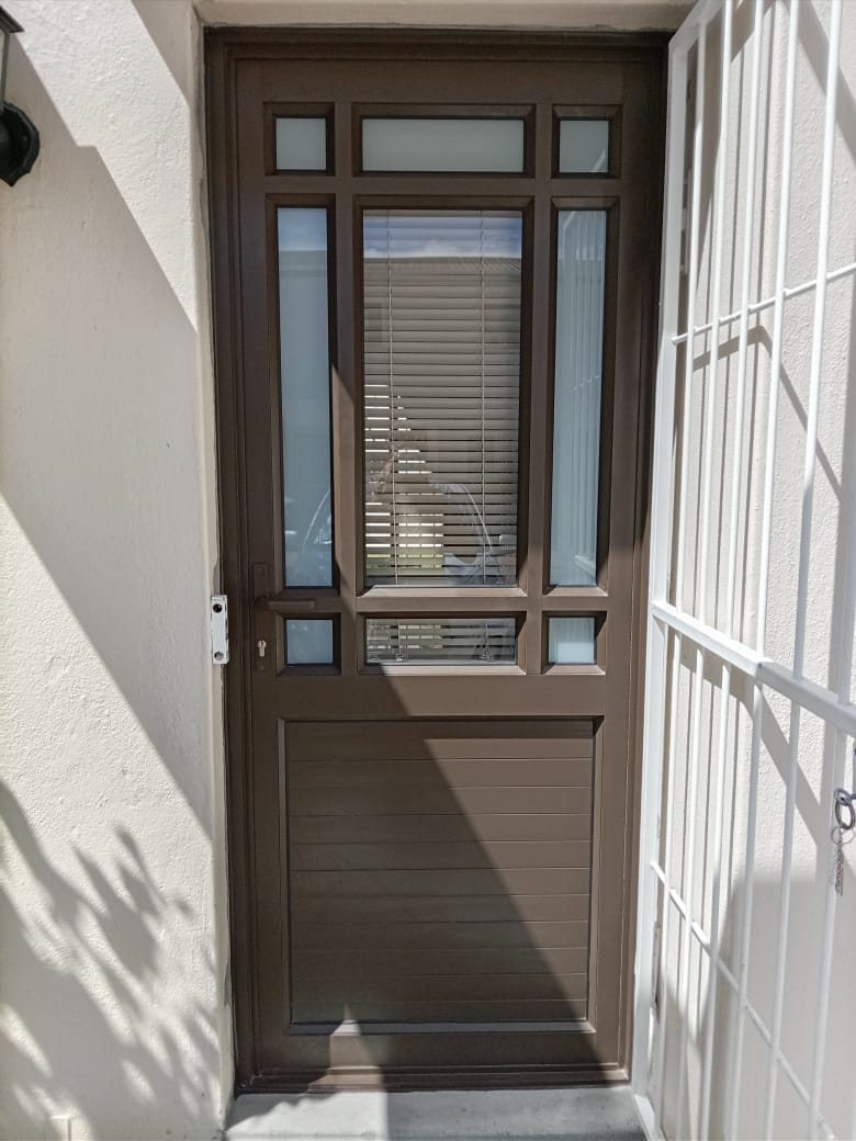 Hinge Door – Happy effect top pane with translucent and clear glass inserts