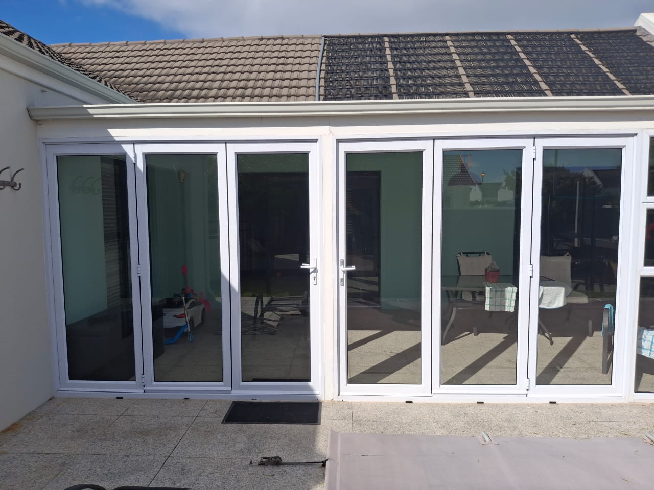 Sliding Folding Door – Double 3-panel stacking doors